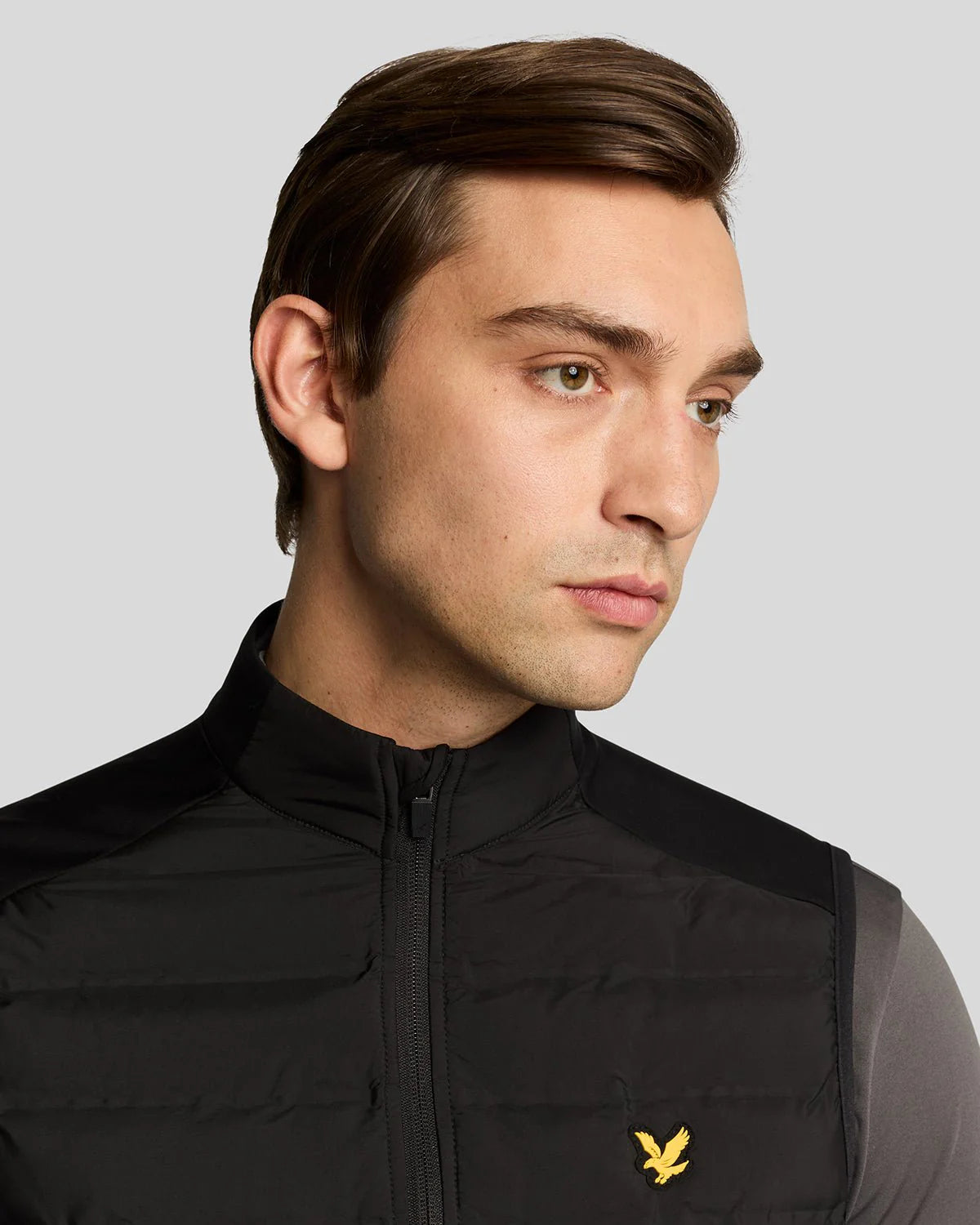 Lyle & Scott Hybrid Quilted Zip Gilet Jet Black