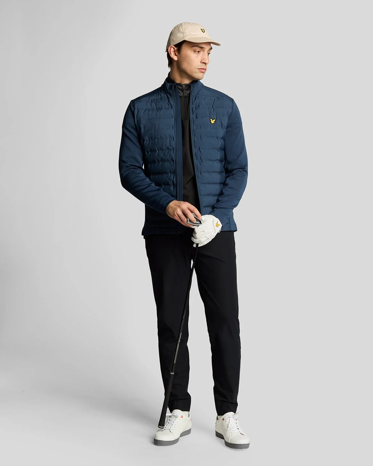 Lyle & Scott Hybrid Quilted Zip Jacket Ryder Blue